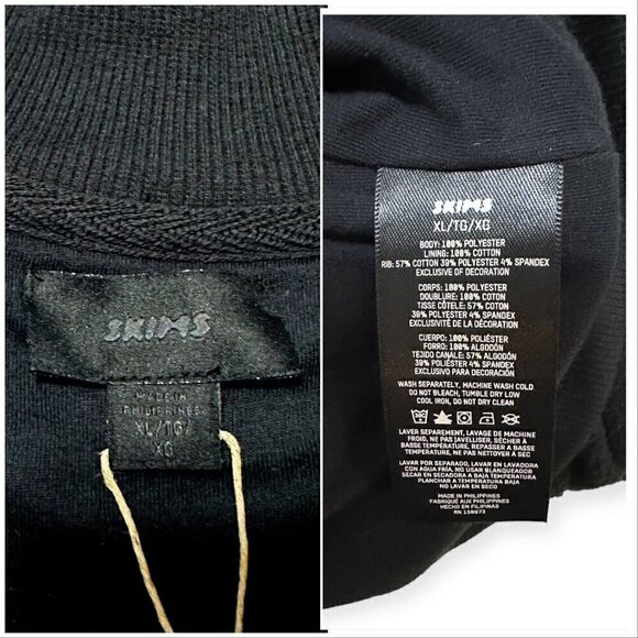 Skims Fleece Lounge Jacket, Black, Size XL, New‎ with tags - Picture 5 of 16
